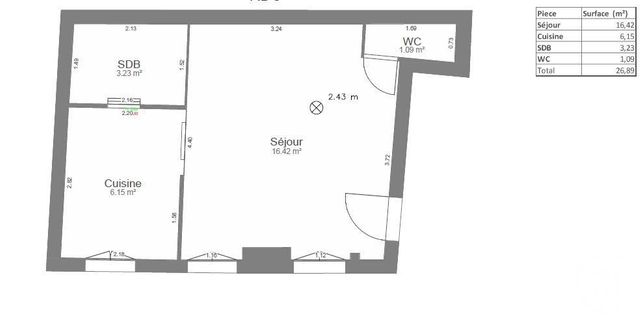 Afficher la photo en grand Appartement F2 à vendre - 2 pièces - 40.0 m2 - PARIS - 75017 - ILE-DE-FRANCE - Century 21 Patrimoine 17