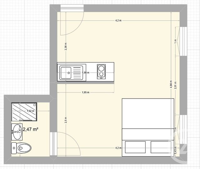 Appartement F1 à vendre PARIS