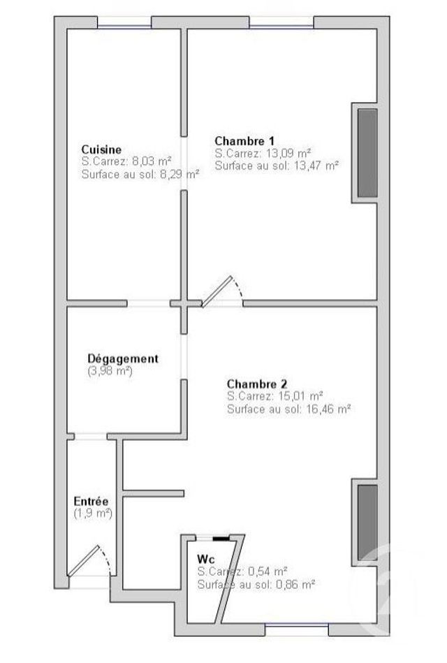 Appartement F2 à vendre - 2 pièces - 42.55 m2 - PARIS - 75002 - ILE-DE-FRANCE - Century 21 Patrimoine 17