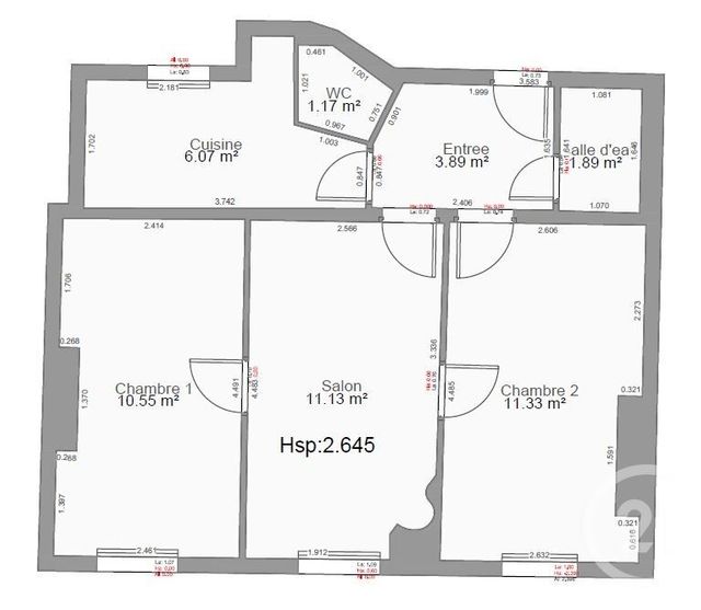 Appartement F3 à vendre - 3 pièces - 46.03 m2 - PARIS - 75017 - ILE-DE-FRANCE - Century 21 Patrimoine 17